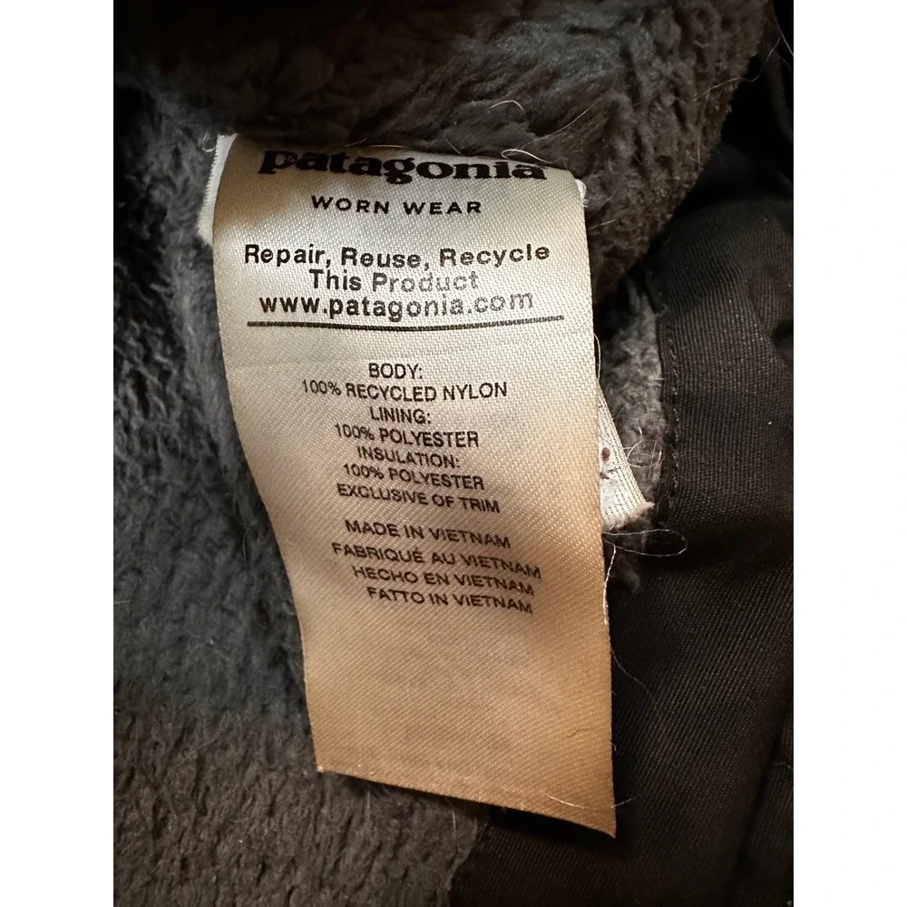 Patagonia Mens Isthmus Parka Black Fleece Lined Hooded Jacket 27021 FA19 Large
